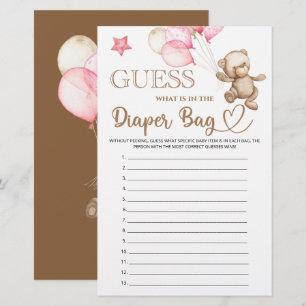 Guess what is in the diaper bag bear baby shower