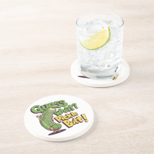 Guess What_ Pickle Butt! Funny Cucumber Coaster