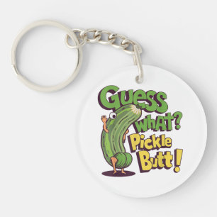 Guess What_ Pickle Butt! Funny Cucumber Keychain