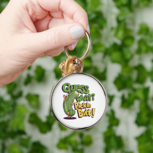 Guess What_ Pickle Butt! Funny Cucumber Keychain