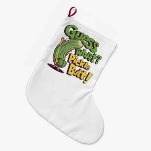 Guess What_ Pickle Butt! Funny Cucumber Large Christmas Stocking