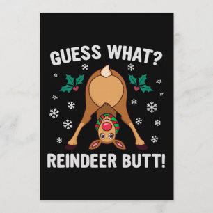Guess What Reindeer Butt Christmas Joke Invitation