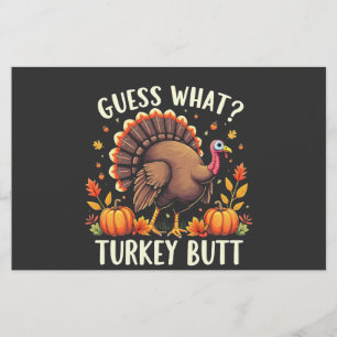 Guess What? Turkey Butt Thanksgiving Funny  Stationery