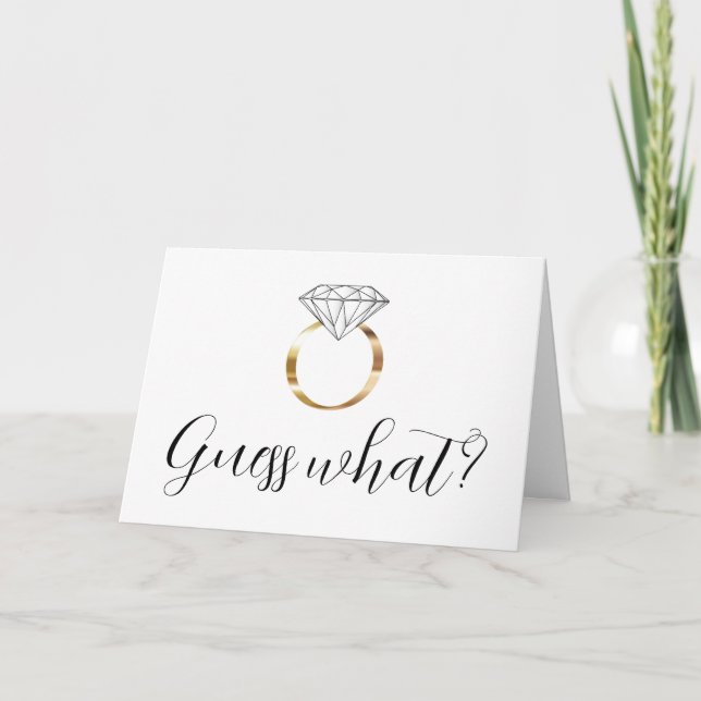 Guess What We’re Engaged Diamond Ring Card (Front)