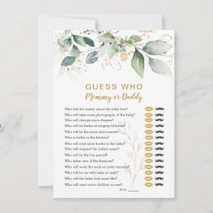 Guess Who Baby Shower Game Floral Greenery  Invita Invitation