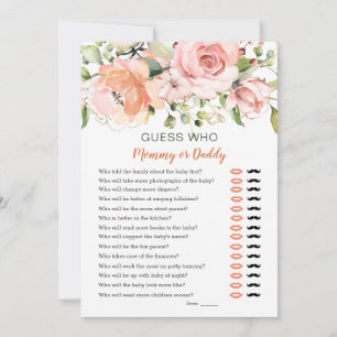 Guess Who Baby Shower Game Floral Greenery Invitation