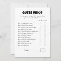 Guess Who Baby Shower Printable Game Template Zazzle