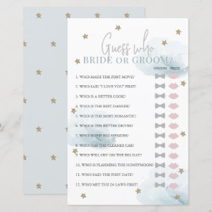 Guess Who Bride or Groom Blue Bridal Shower Game