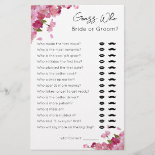 Guess Who- Bride or Groom- Bridal Shower Game