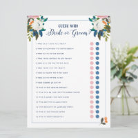 Guess Who Bride or Groom Bridal Shower Game