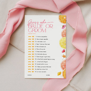 Guess who Bride or Groom Citrus Bridal Shower Game