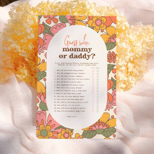 Guess Who   Groovy Retro Flowers Boho Baby Shower
