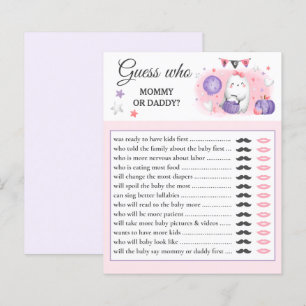 Guess Who Halloween Baby Shower Game Pink