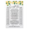 Guess Who Lemons Bridal Shower Game Card