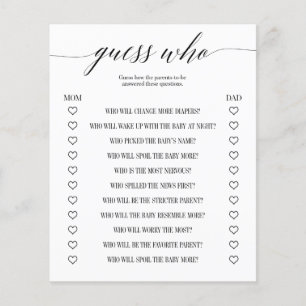 Guess Who Minimalist Baby Shower Game