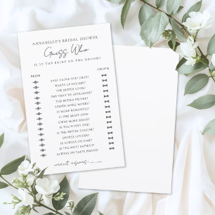 Guess Who Minimalist Bridal Shower Game