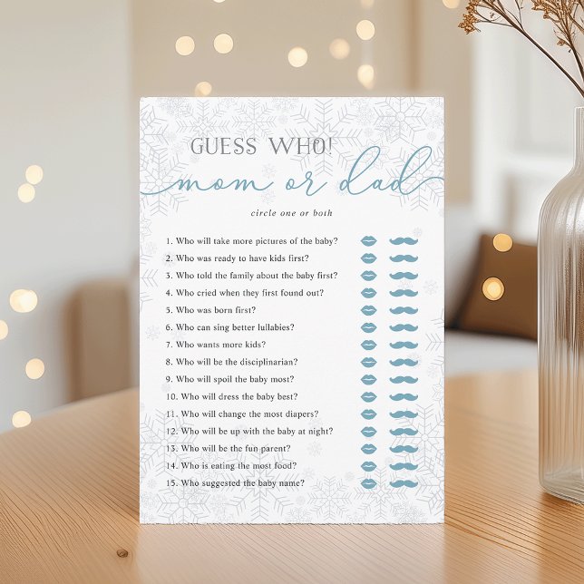 Guess Who? Mom or Dad Baby Shower Game Card (Creator Uploaded)