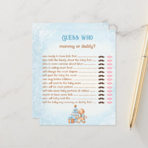 Guess Who Mommy Daddy Blue Baby Shower Game