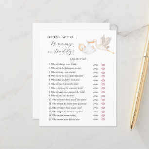 Guess Who Mommy or Daddy Baby Shower game card