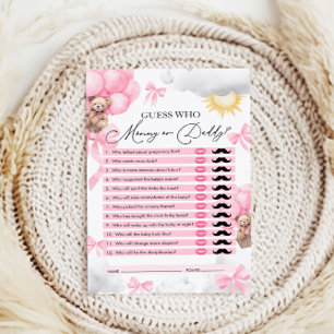 Guess Who, Mommy or Daddy, Bear Baby Shower Game