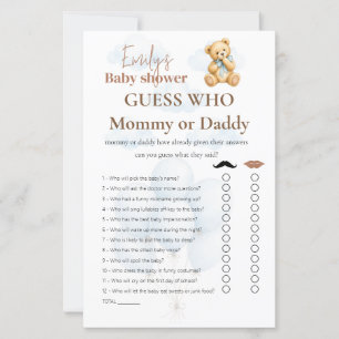 Guess Who? Mommy or Daddy Boy Baby Shower Game