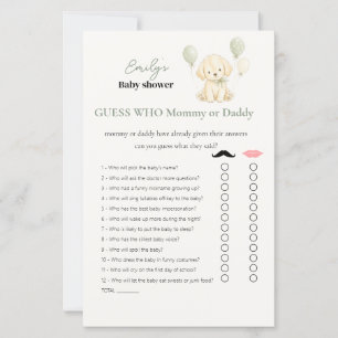 Guess Who? Mommy or Daddy? Golden Baby shower game