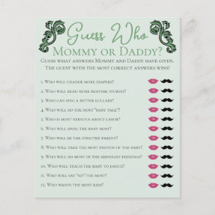 Guess Who Mommy or Daddy Irish Baby Shower Game