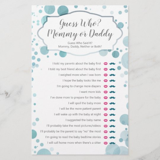 Fonkelnieuw Huis Feestartikelen 40 Baby Shower Game Cards 'Guess Who' Mommy or SA-76