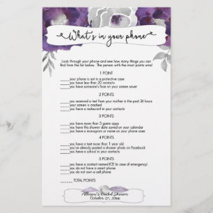 Guess who + phone games, purple grey floral 3963