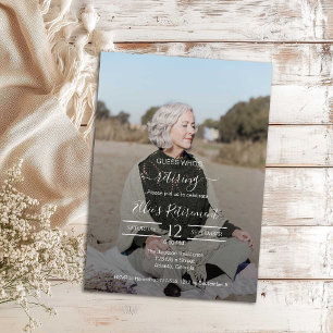 Guess Who Retired Female Script Photo Invitation