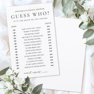 Guess Who Shoe Game Bridal Shower Game