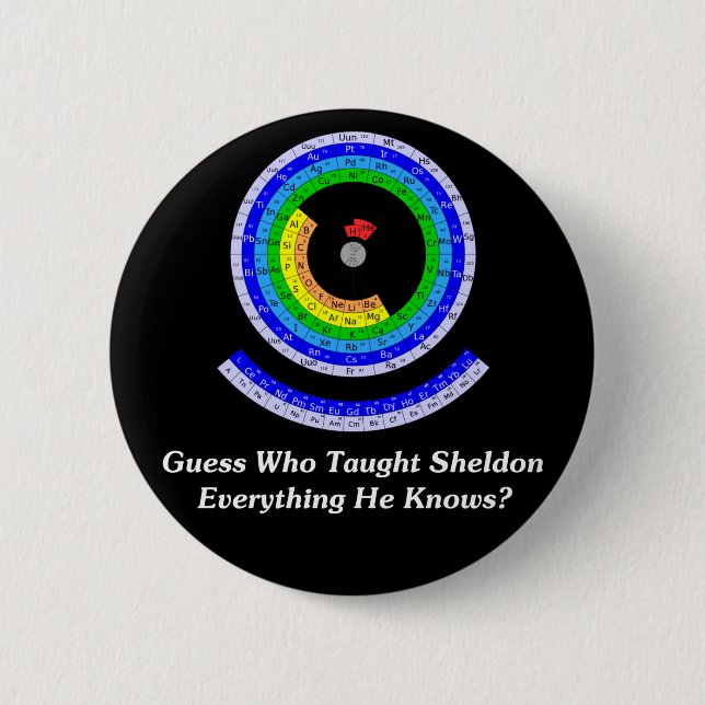 Guess Who Taught Sheldon Everything He Knows? 2 Inch Round Button (Front)