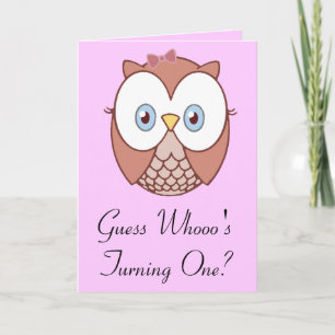Guess Whooo's Turning One? Invitation