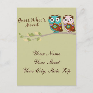 Guess Whoo's Moved Owl Card
