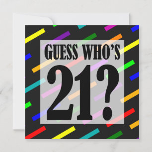 Guess Who's 21 Birthday Party Invitations