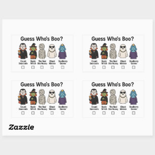 Guess Who's Boo Halloween Party Guessing Game Sticker