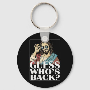 Guess Whos Byck Jesus Easter Tee Religious Graphic Keychain