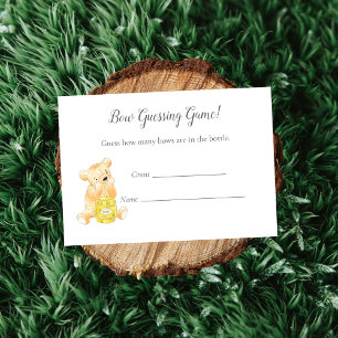 Guessing Count Game Boy Teddy Bear and Bee Enclosure Card