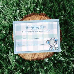 Guessing Count Game Cute Bear Boy Baby Shower Game Enclosure Card