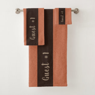 Guest #1 Fluffy Structure Custom Text Red Bath Towel Set
