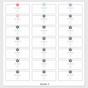 Guest Address Labels, DIY Colours Star of David