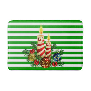 Guest Bathroom Christmas Stripe Bath Mat