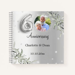 Guest Book 60th wedding anniversary silver photo