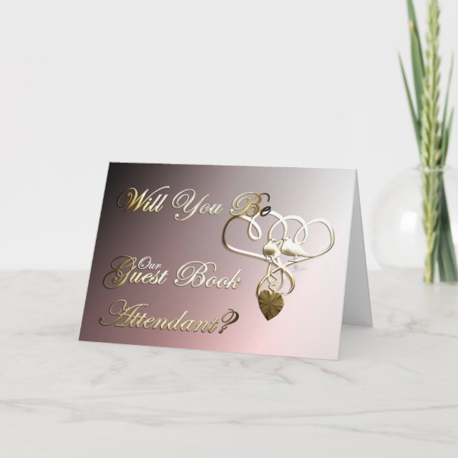 Guest book attendant wedding proposal invite doves (Front)