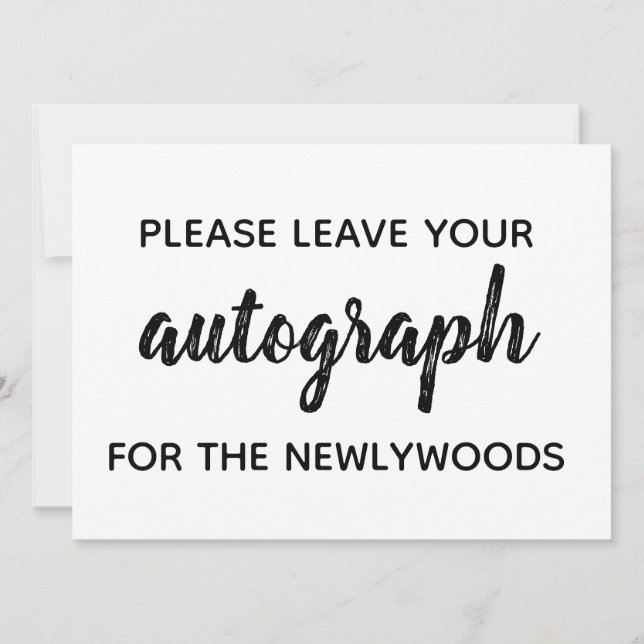 Guest book "autographs" invitation (Front)