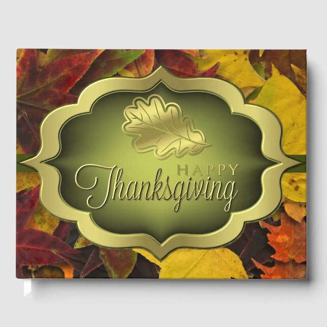 Guest Book - Autumnal Happy Thanksgiving (Front)