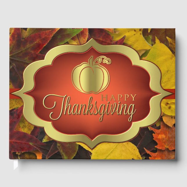 Guest Book - Autumnal Happy Thanksgiving (Front)