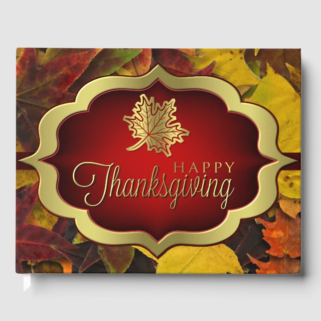 Guest Book - Autumnal Happy Thanksgiving (Front)