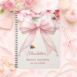 Guest book Baby Shower pink bow bride to bee