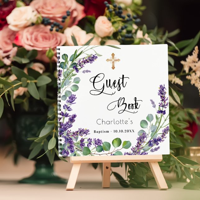 Guest book baptism lavender eucalyptus  (Creator Uploaded)